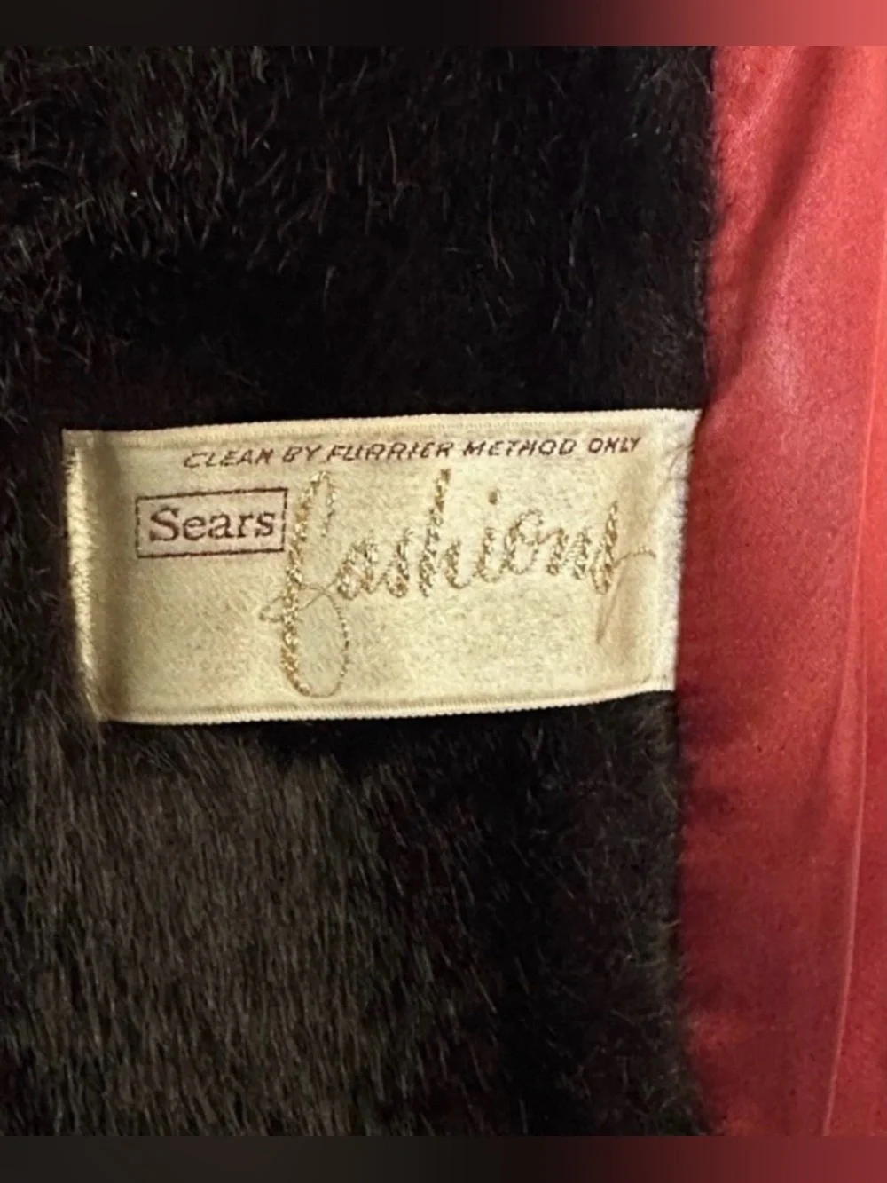Vintage Sears Fashions Faux Fur Coat Brown Shaggy Mod Glam Womens 12